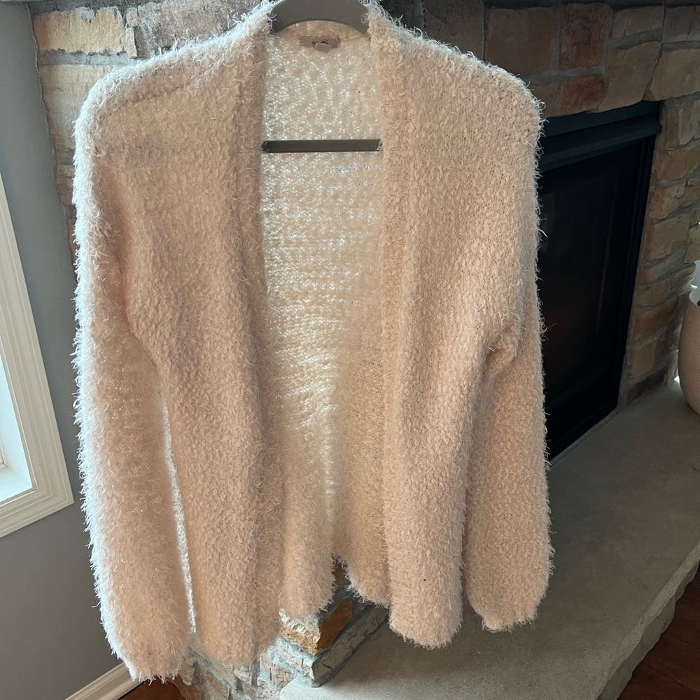 Ecoté Cream Fuzzy Cardigan Size S
